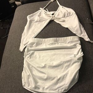 White Two-Piece Swimsuit Set